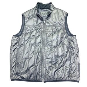 FILSON 2XL Men's Puffer Vest Raven Dark Gray Full Zip Quilted Outdoor Gorpcore